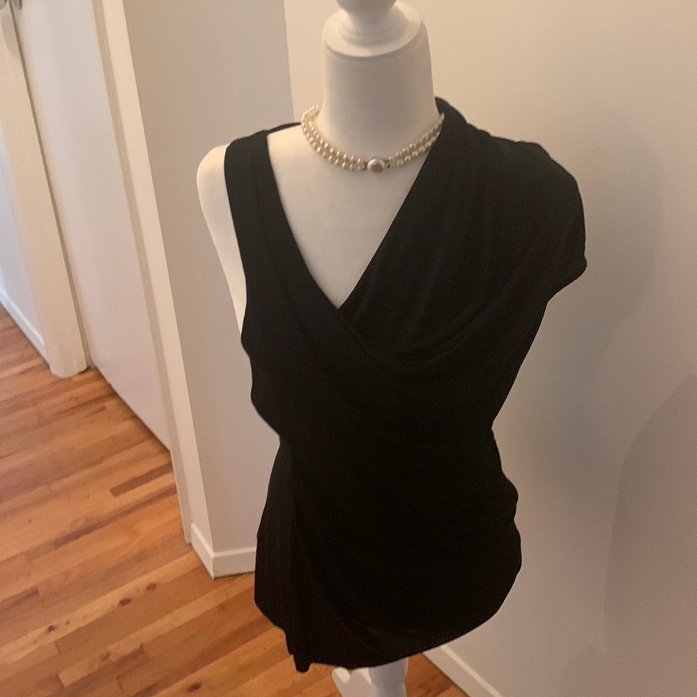 Helmut Lang Black Draped Top